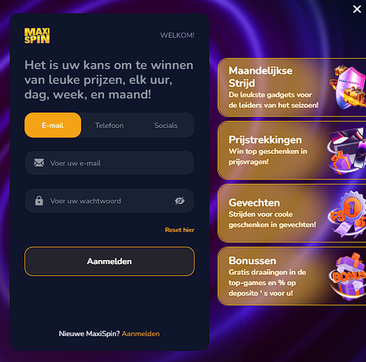 Het is uw kans om te winnen van leuke prijzenm elk uur, dag, week, en maand!